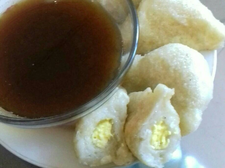 Cara Mudah Membuat Resep Pempek teri nasi isi telur yang  Bikin Ketagihan Anti Ribet, Uenak Banget