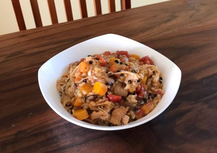 Steps to Prepare Super Quick Homemade Noom Friendly Instant Pot Brown Rice Chicken Risotto
