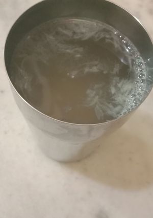A picture of Hot water with lemon and honey.