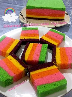 Foto resep Steamed rainbow cake Ny.Liem