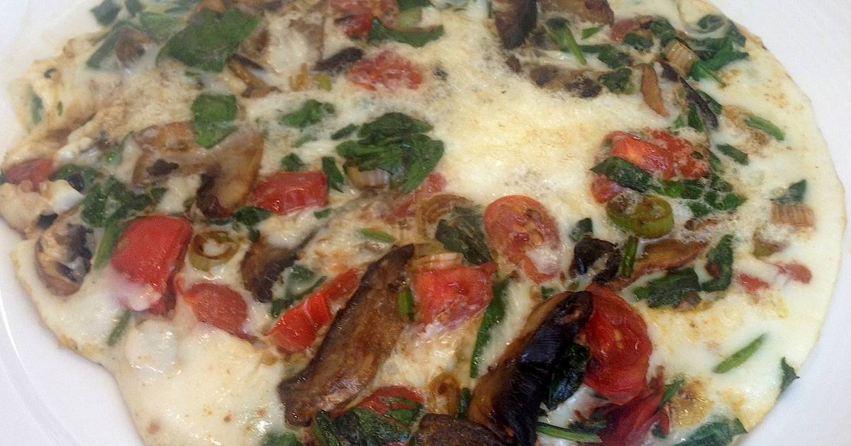 Egg White Omelet with Spinach and Mushroom Recipe by Anny Plummer - Cookpad