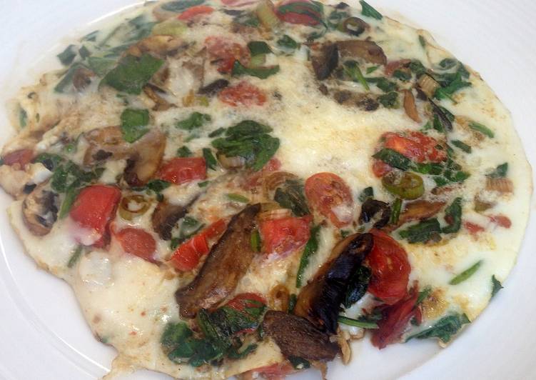 Easiest Way to Make Any-night-of-the-week Egg White Omelet with Spinach and Mushroom