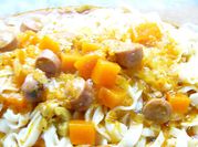 Una foto de salsa para panchos cebolla