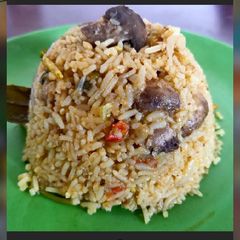 A picture of Mushroom Dum Biryani.