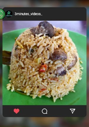 A picture of Mushroom Dum Biryani.