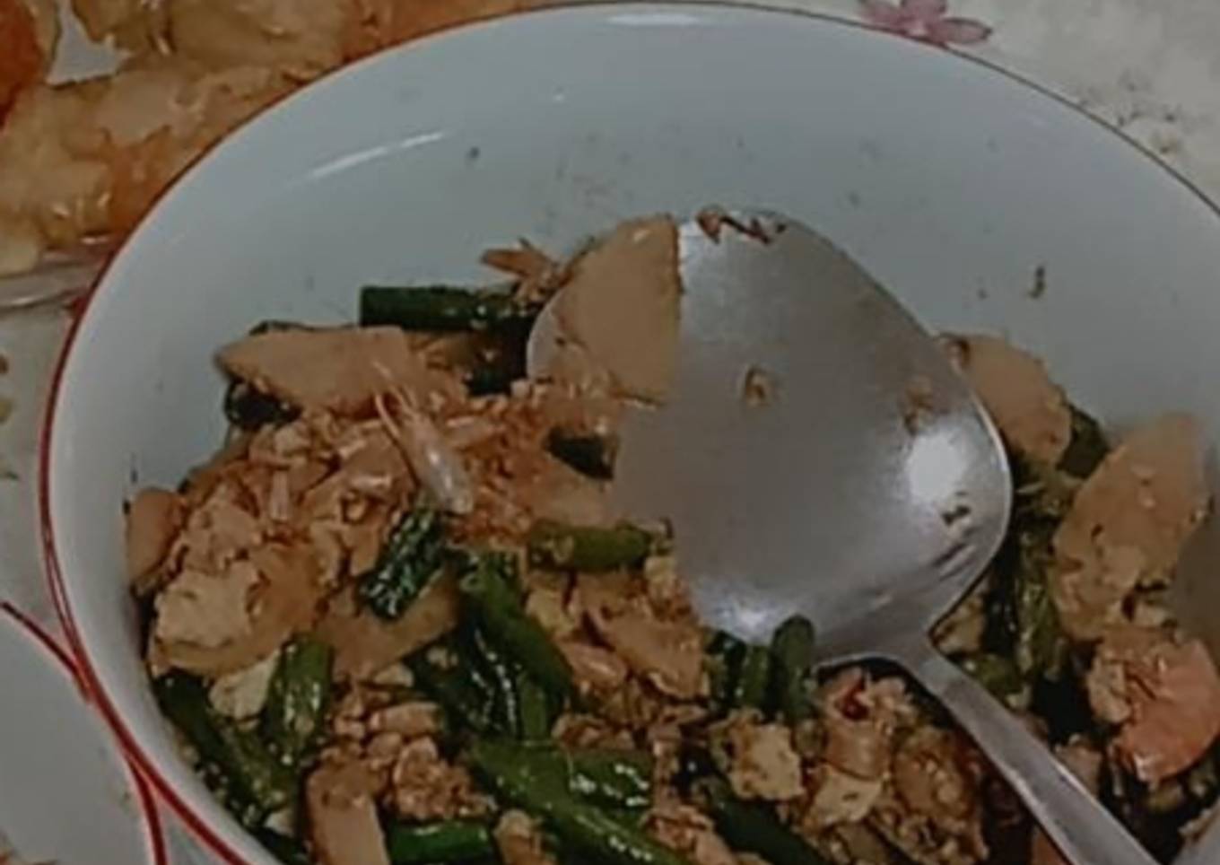 Tumis Kacang Panjang Tahu Ebi