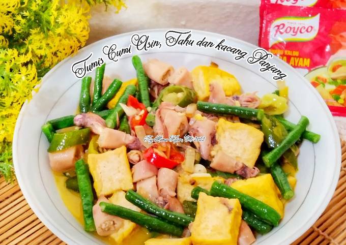 Resep Tumis Cumi Asin Tahu Dan Kacang Panjang Oleh Lanjarsih Mama