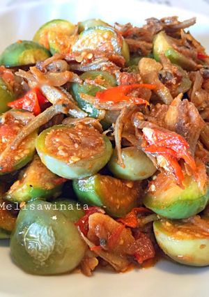 Foto resep Terong bulat oseng ikan teri