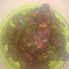 A picture of Smokey chicken Manchurian.