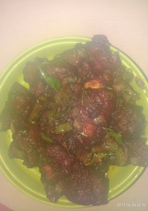A picture of Smokey chicken Manchurian.