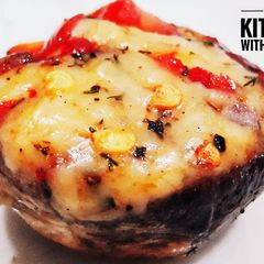 A picture of Cheese Stuffed Chilli Mushrooms.