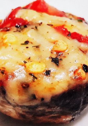 A picture of Cheese Stuffed Chilli Mushrooms.