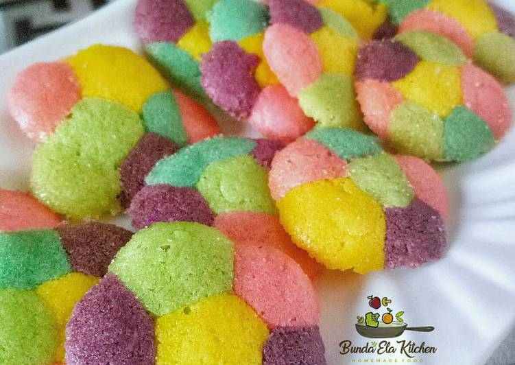 Resep: Untuk Mencoba Di RumahLidah Kucing Bunga Rainbow