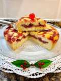Pastel de mantequilla relleno de frambuesas