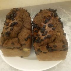 A picture of Chocolate bread with rasins.