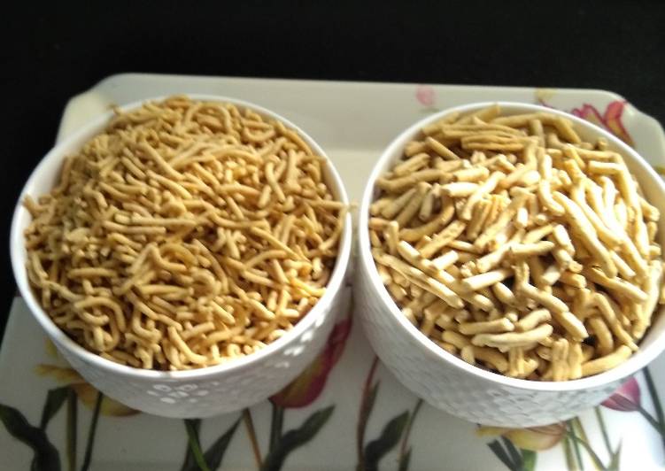 Steps to Make Super Quick Homemade #56Bhog#Post-4#Limbu Mari Sev &amp; Ratlam sev