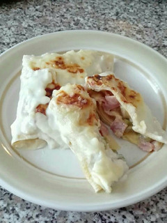 Una foto de Crepes salados con guisantes