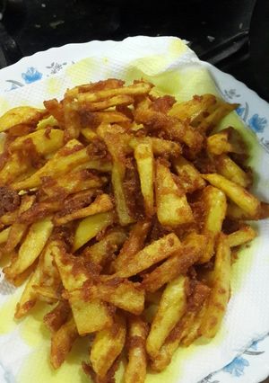 A picture of Potatoes rava fry.