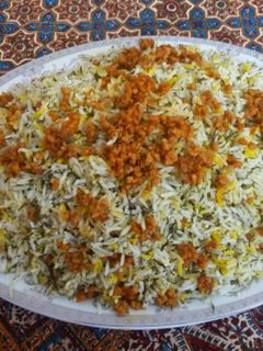 عکسی از دستور شوید پلو با گوشت چرخکرده