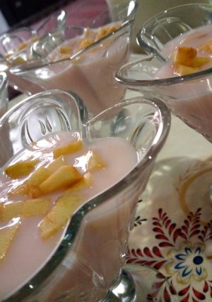 A picture of Fruit custard recipe.