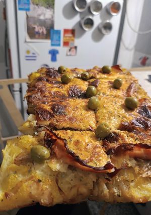 Una foto de Falsa pizza con base de papas 🍕