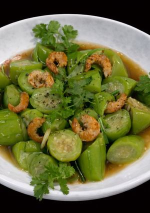 Hình của món SP.0881 - Mướp Hương Xào Tôm Khô.