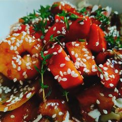 A picture of Sweet and sour shrimp.