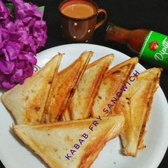 A picture of Kabab Fry Sandwich 😃😃.