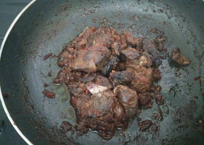 Langkah Mudah untuk mengolah Sambal hati ampla ayam bumbu rujak yang Enak Banget