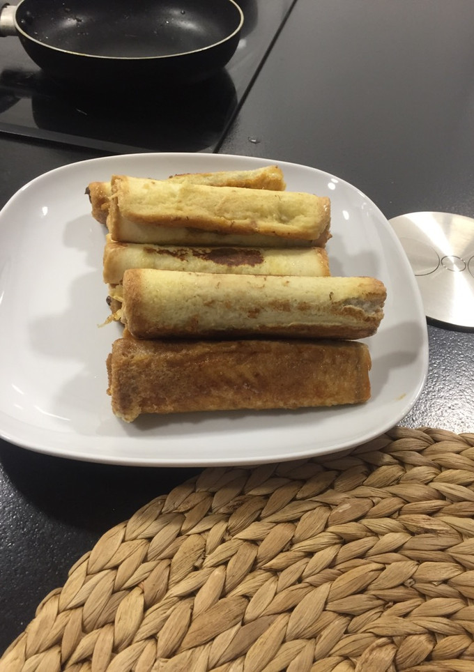 Una foto de Enrolladitos de crema de avellanas