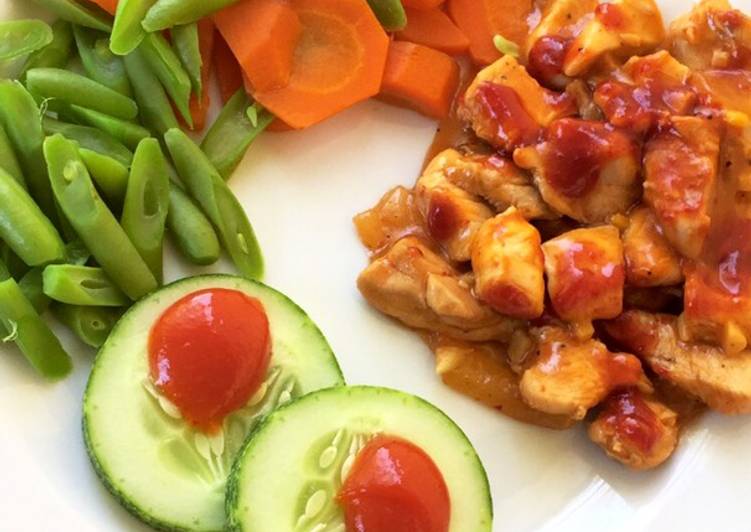 Cara Gampang Menyiapkan Spicy chicken with veggies Anti Gagal