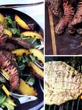 Grilled Wagyu Beef Top Round Steak and Peaches Salad