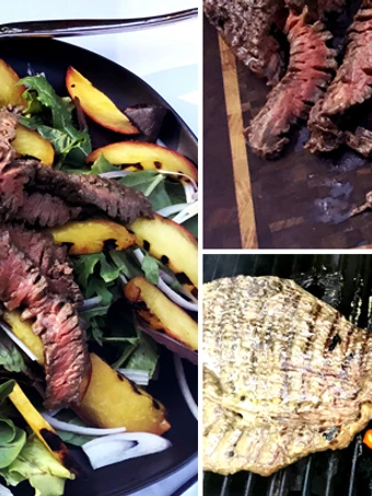 Recipe Grilled Wagyu Beef Top Round Steak and Peaches Salad the Awesome  Perfect