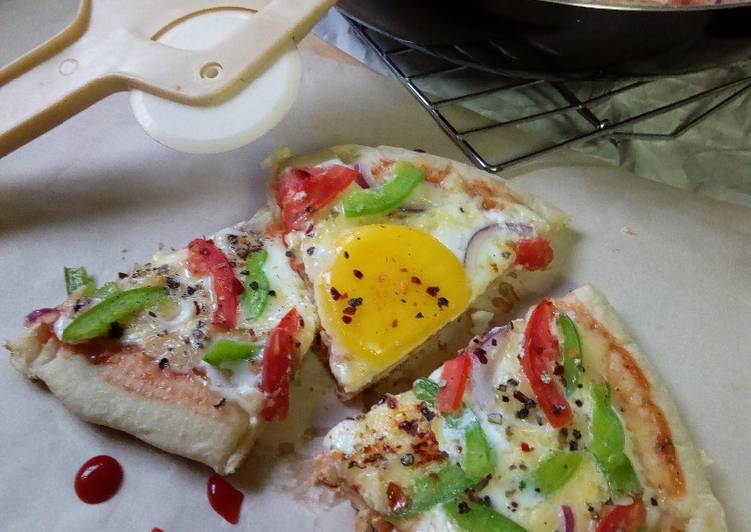 Steps to Cook Tasty Egg Pan Pizza#worldwideeggs