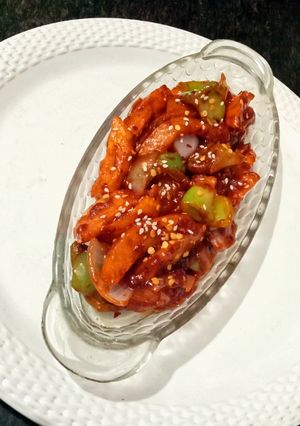 A picture of Honey Chilli Potato.