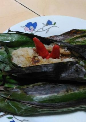Foto resep Nasi bakar teri petai