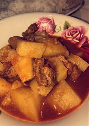 صورة لوصفة بطاطس باللحمة