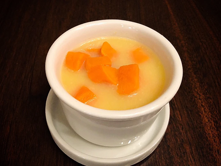 Easy Steps to Prepare Recipes Delicious Split Yellow Mung Bean Sweet Potato with Coconut Milk Dessert Soup the So Delicious Really Delicious.