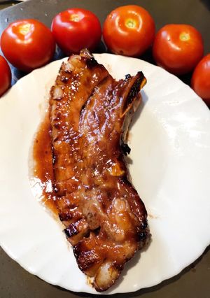 A picture of Bbq Pork in Oven.