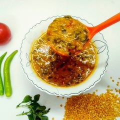 Thottakoora Pappu (Andhra Style Dal With Amaranth Leaves) A picture of Thottakoora Pappu (Andhra Style Dal With Amaranth Leaves).