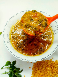 A picture of Thottakoora Pappu (Andhra Style Dal With Amaranth Leaves).