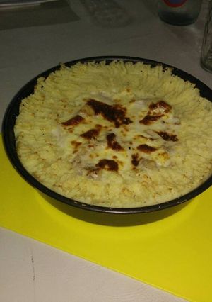 Una foto de Merluza con puré duquesa