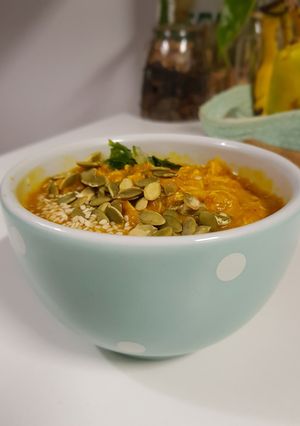 Foto de Sopa de abóbora com frango desfiado