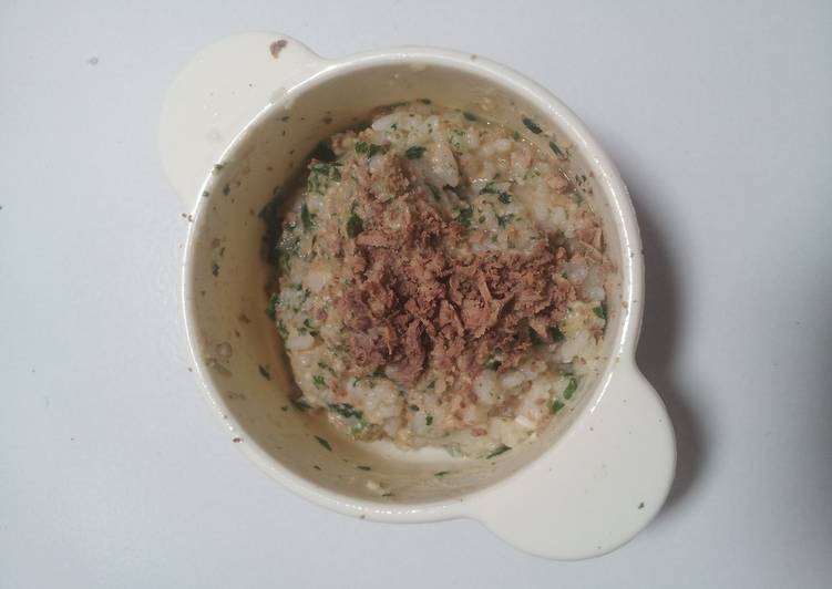 Resep MPASI bubur bayam keju plus Evoo, Enak