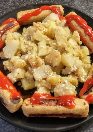 Une photo de ​Gratin de topinambours et de pommes de terre (vegan)