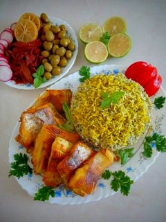 عکسی از دستور شوید پلو با ماهی سفید