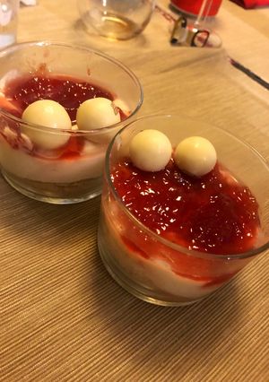 Una foto de Tarta de queso en vasitos