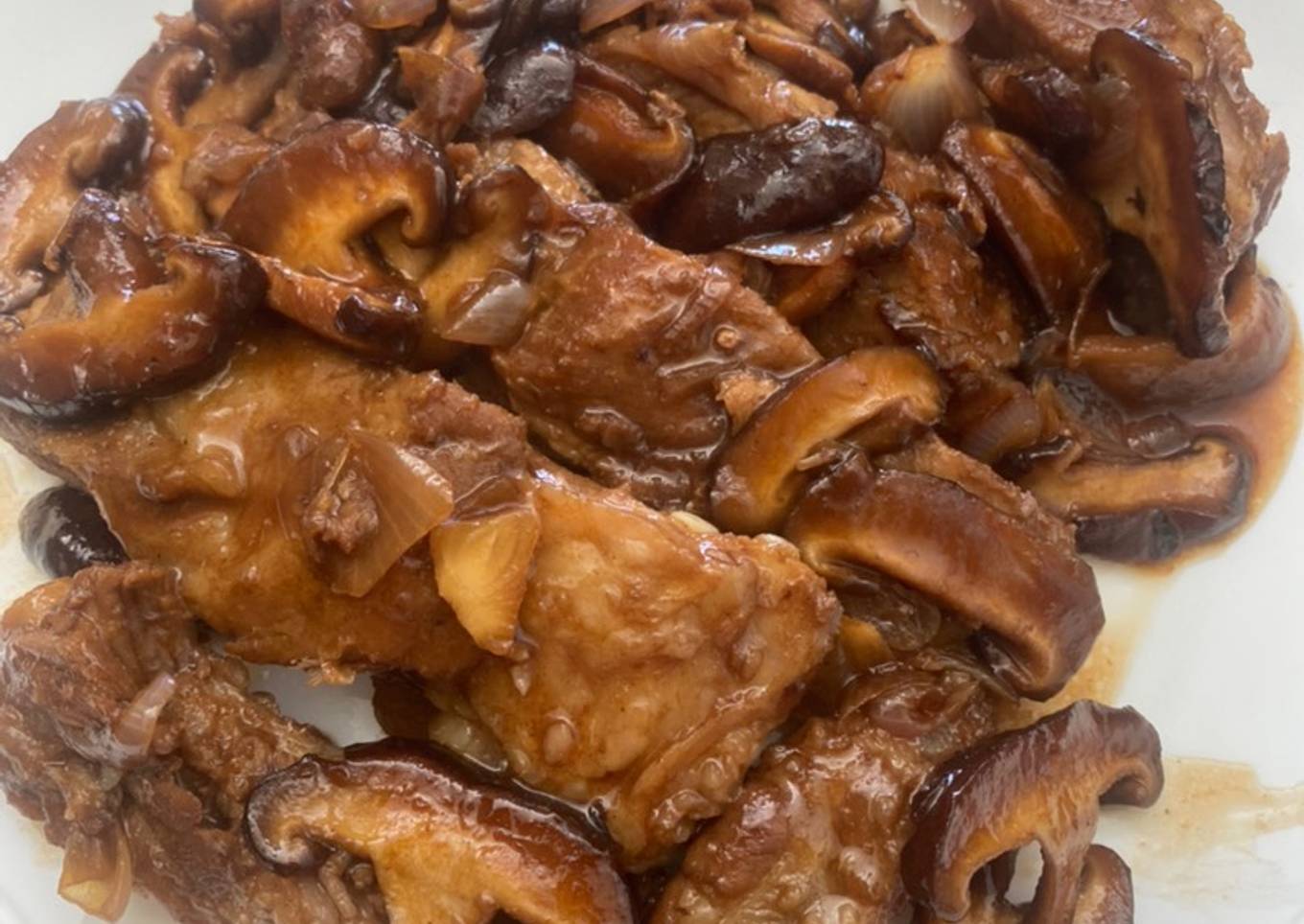 Pork ribs mushroom sweet teriyaki