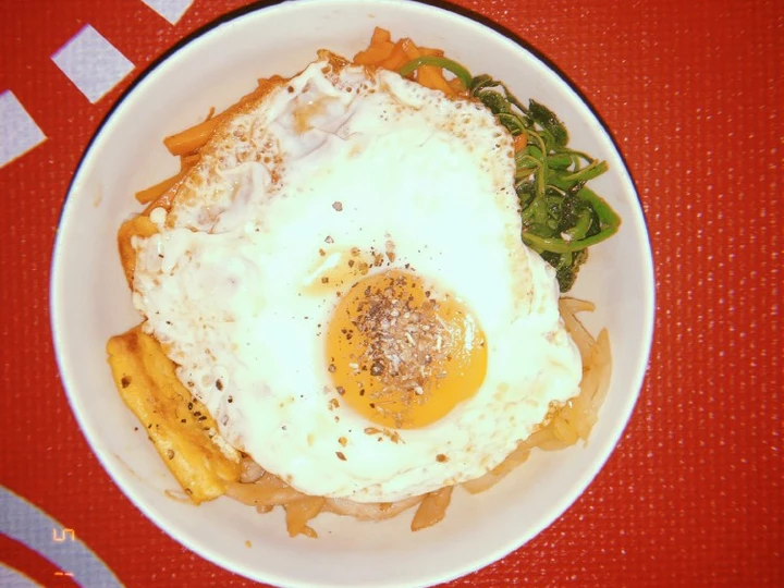 Easy Steps to Prepare Recipes Bibimbap homemade sederhana the So Delicious Perfect.