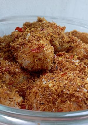 Foto resep Ketan serundeng pedas manis gurih praktis